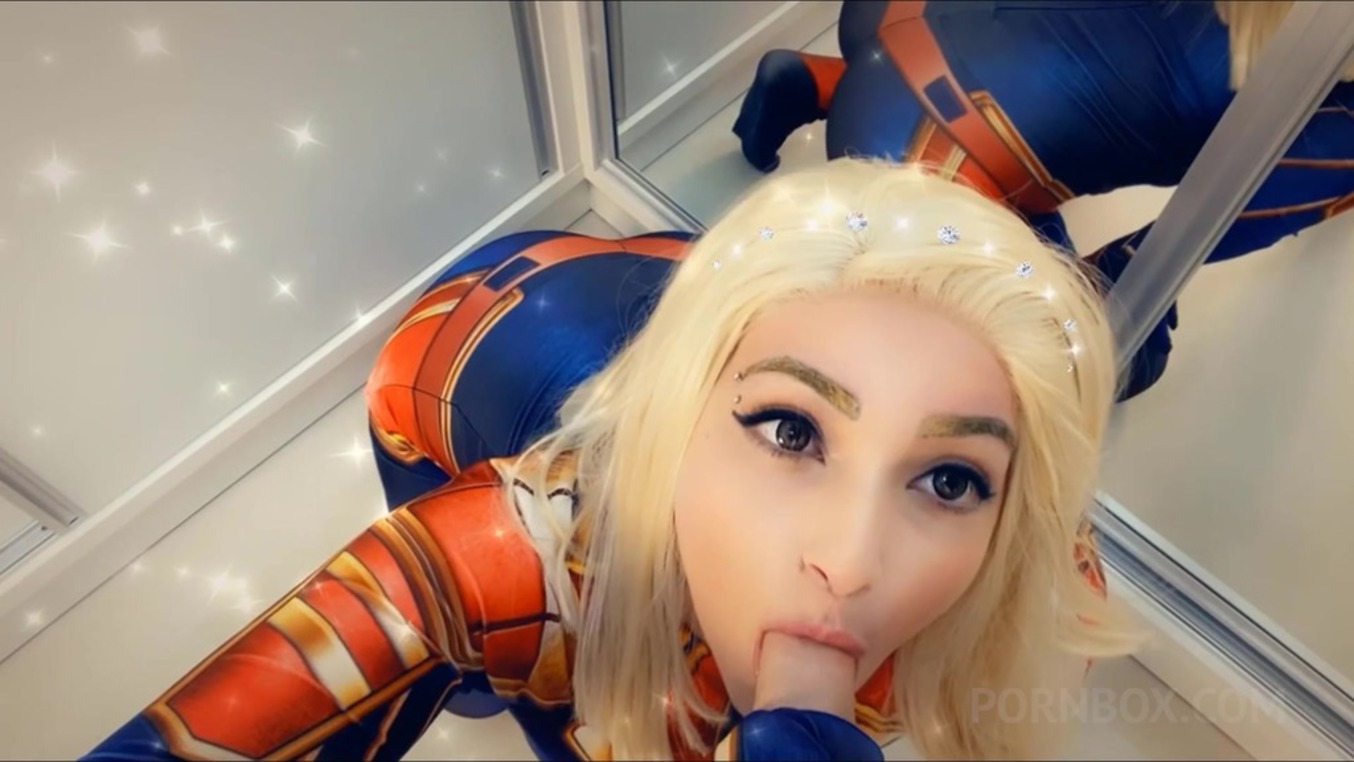 LegalPorno - Sexy Angel Productions - Capitain Marvel cosplay big but girl, sucking and fucking a guy cum in mouth OTS464