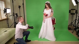 Disappointed bride Evelina Darling's shaved pussy fucked by photographer GP961 small screenshot