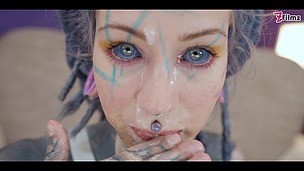 heavy tattoo girl Anuskatzz / DAP, ANAL, swallow, gape, prolapse, split tounge blow job - ZF006 small screenshot