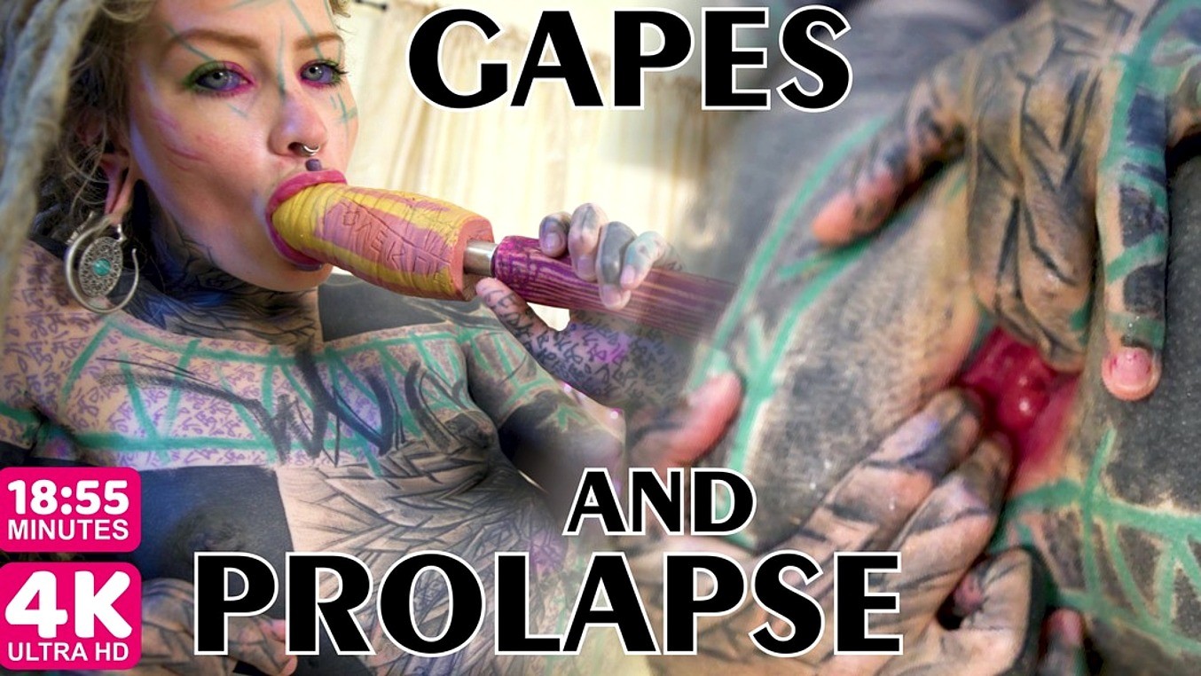 LegalPorno - Z Filmz Studio - TATTOO girl masturbating, fingering her pussy and ass, fucks her ANAL with a toy and GAPES prolapse (goth, punk, alt porn) ZF070