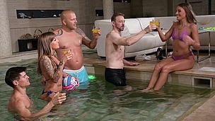 3 Studs Enjoy a Poolside DP with Dellai Eveline & Dellai Silvia GP2243 small screenshot