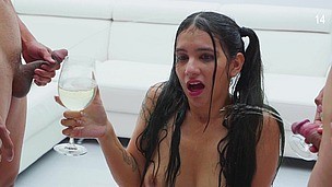 (Wet) Min Galilea, 14 loads, Cum in Mouth, Bukkake, 5on1, BBC, Pee drink, DAP, Swallow small screenshot