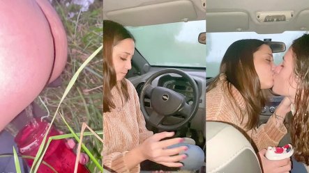 Drinking Pee With My Friend Belle Amore on the Streets and In the Car!!! We Drink a Lot Of Pee!!! small screenshot
