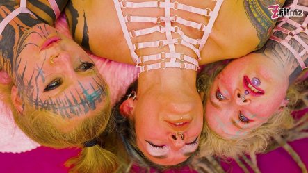 3 Heavily Tattooed Girls, 2 Guys - Bbc White Cock Orgy Mayhem small screenshot