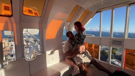 Colombian Redhead Slut Fucks Huge Black Cock In Public Ferris Wheel to Street Cum In Mouth! small screenshot
